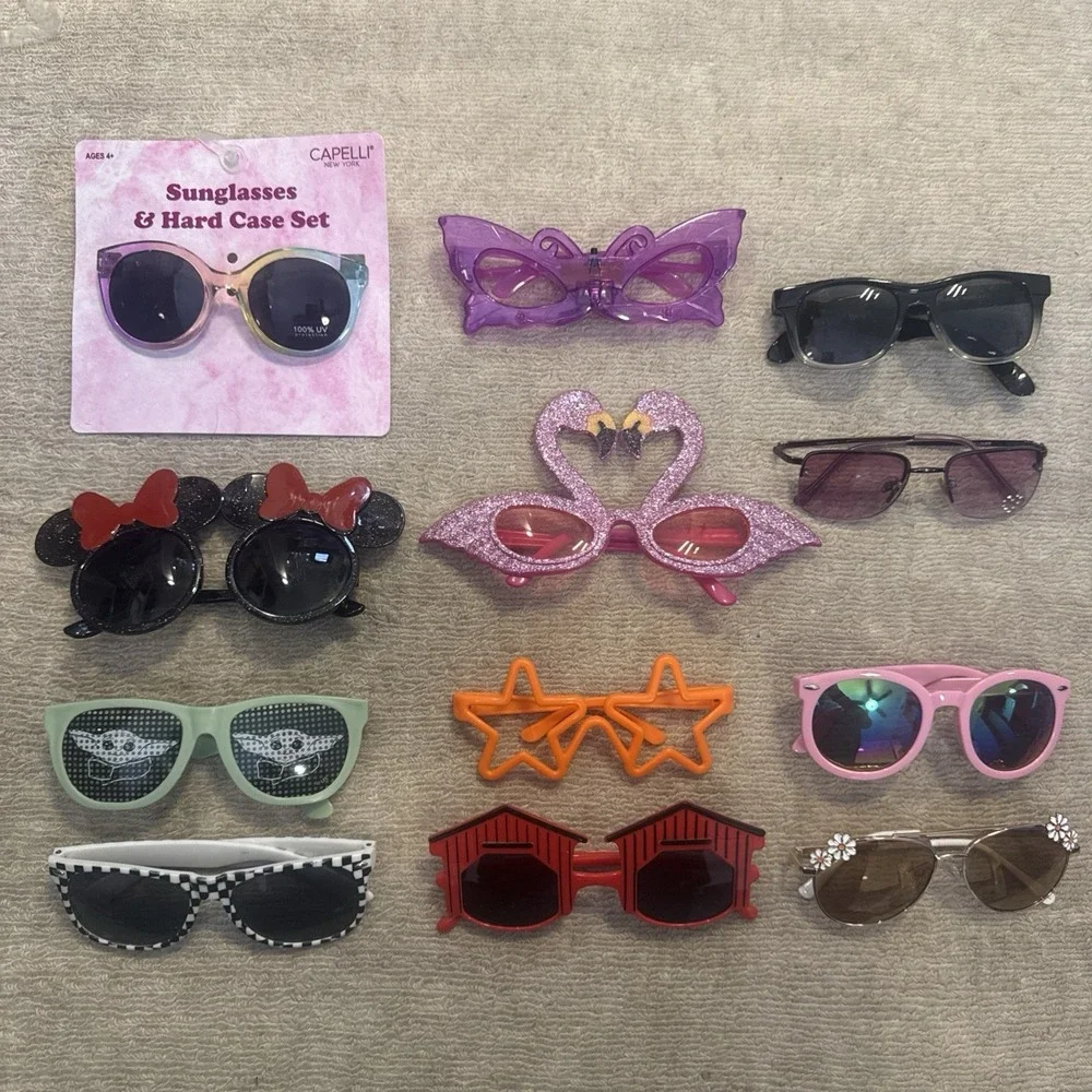 Lot of 12 Kids Fun Party DressUp Costume Sunglasses Multicolor Styles & Themes
